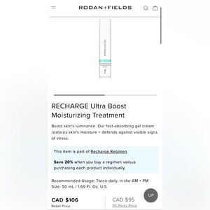 Rodan and fields Recharge step 1 + 2
